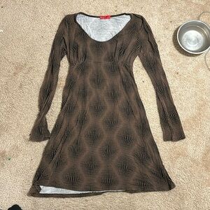 women’s brown and black print dress